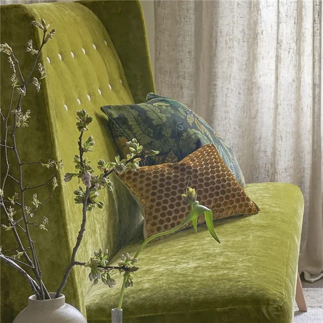 Alternative view of Jabot Mustard Velvet cushion, 40x30