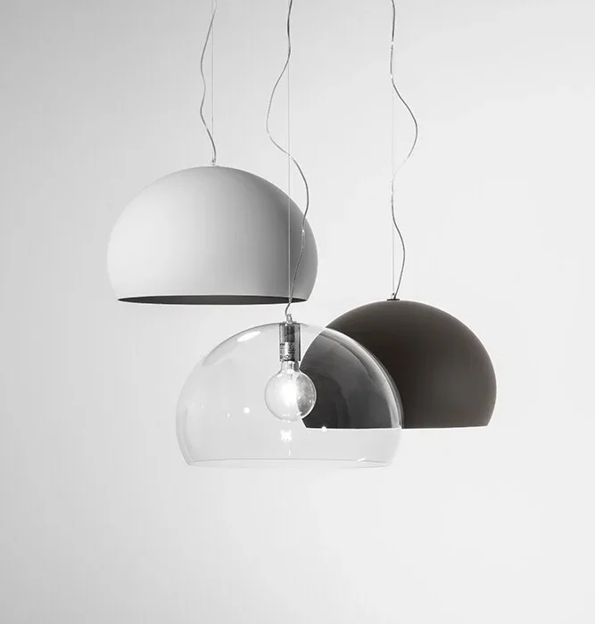 Alternative view of Big fl/y glossy opaque white taklampe