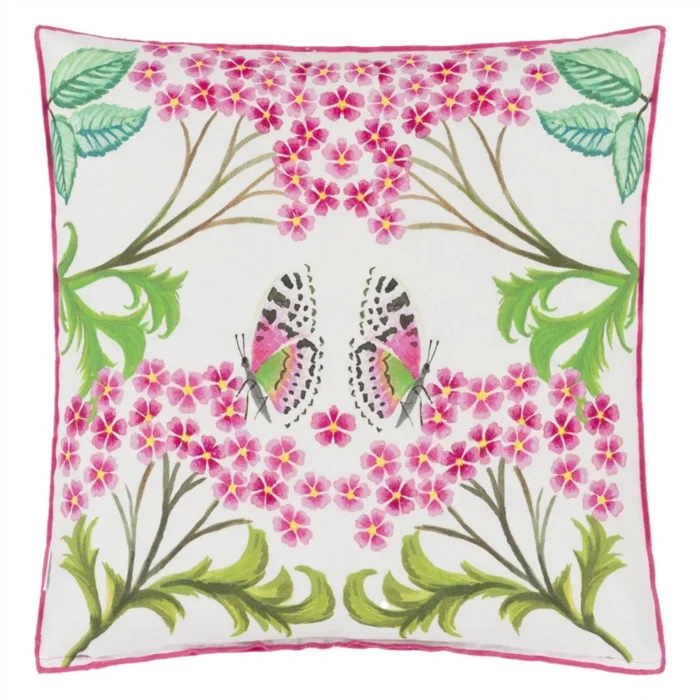 Alternative view of Eleonora Linen Fuchsia Cushion 55x55