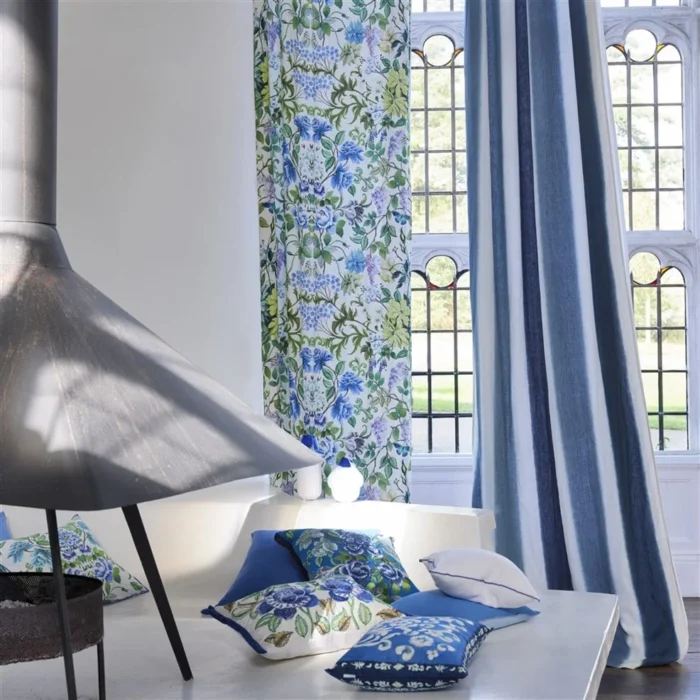 Alternative view of Eleonora Linen Cobalt Cushion 55x55