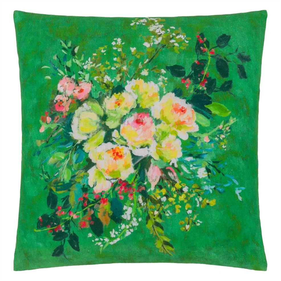 Margaretta Linen Emerald Cushion 55x55 - Bilde 3