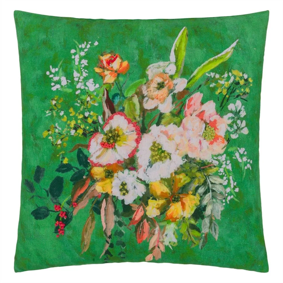 Margaretta Linen Emerald Cushion 55x55 - Bilde 4