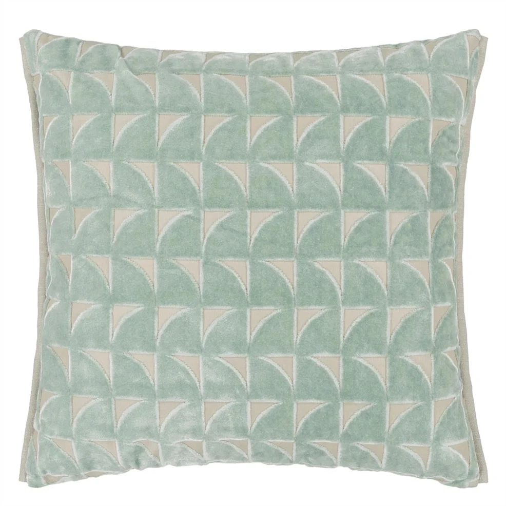 Marquise Duck Egg Velvet Cushion 50x50 - Bilde 4
