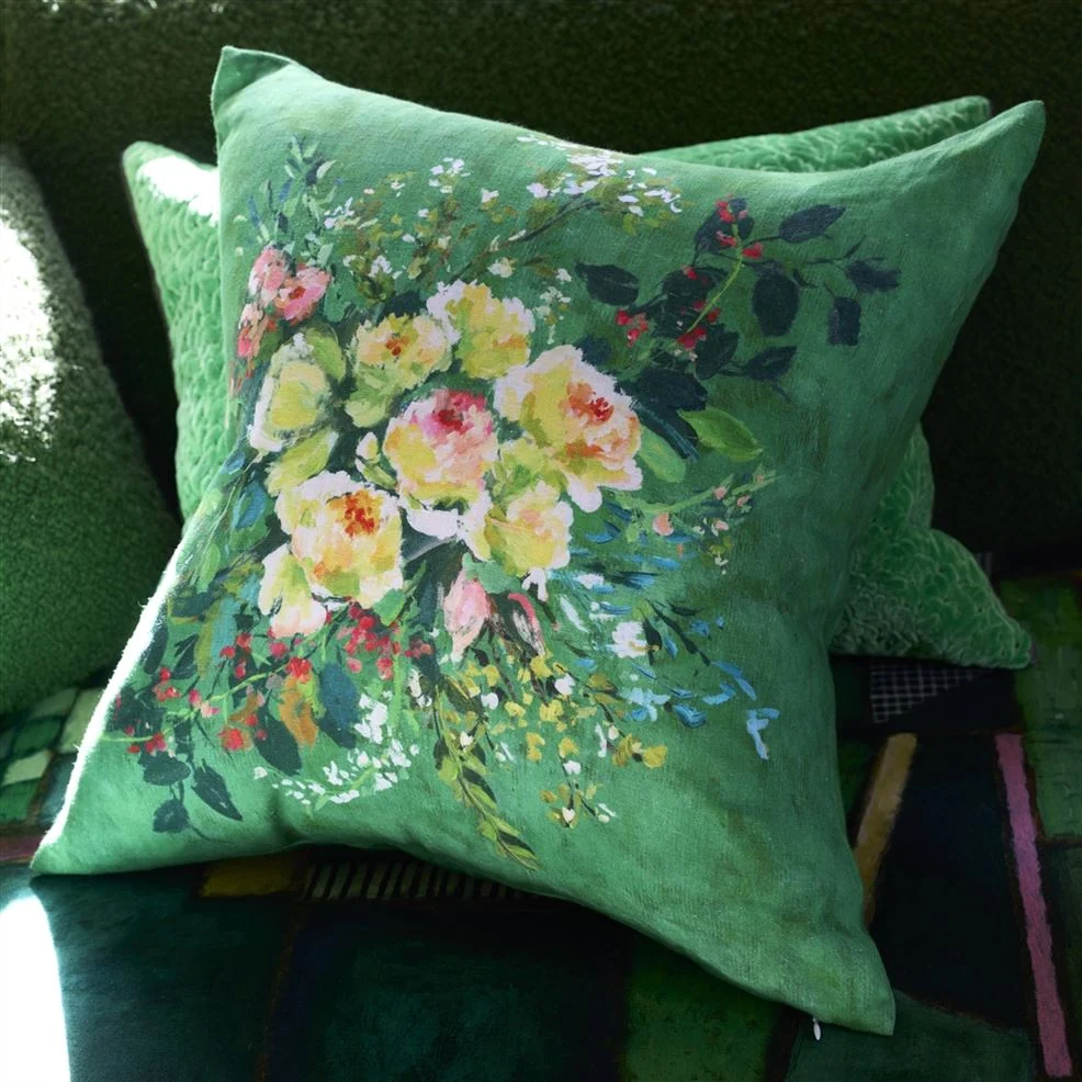 Margaretta Linen Emerald Cushion 55x55 - Bilde 2