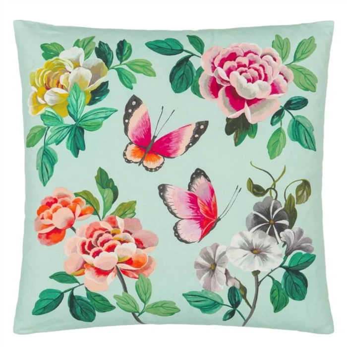 Alternative view of Miraflores Duck Egg Cotton Cushion 50x50