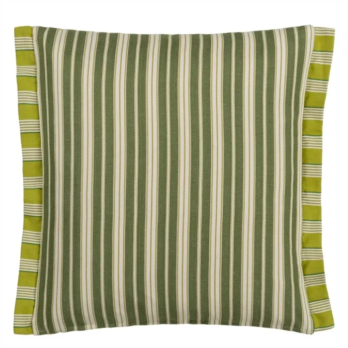 Cork Street Stripe Natural Cotton Cushion, 43x43 - Bilde 4