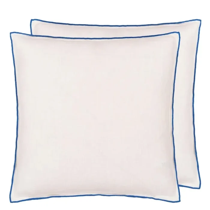 Brera Lino Alabaster & Cobalt cushion, 43x43