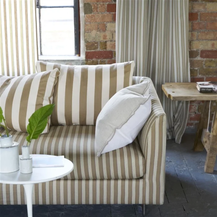 Alternative view of Brera Lino Alabaster & Natural linen cushion, 43x43