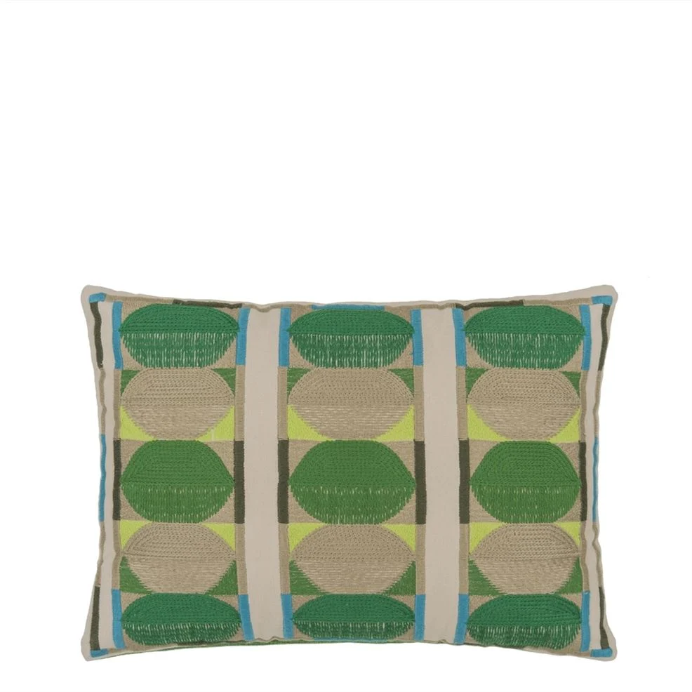 Kushime Emerald Embroidered Cotton cushion, 40x30 - Bilde 7